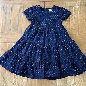 Hanna andersson navy rainbow Swiss dot dress